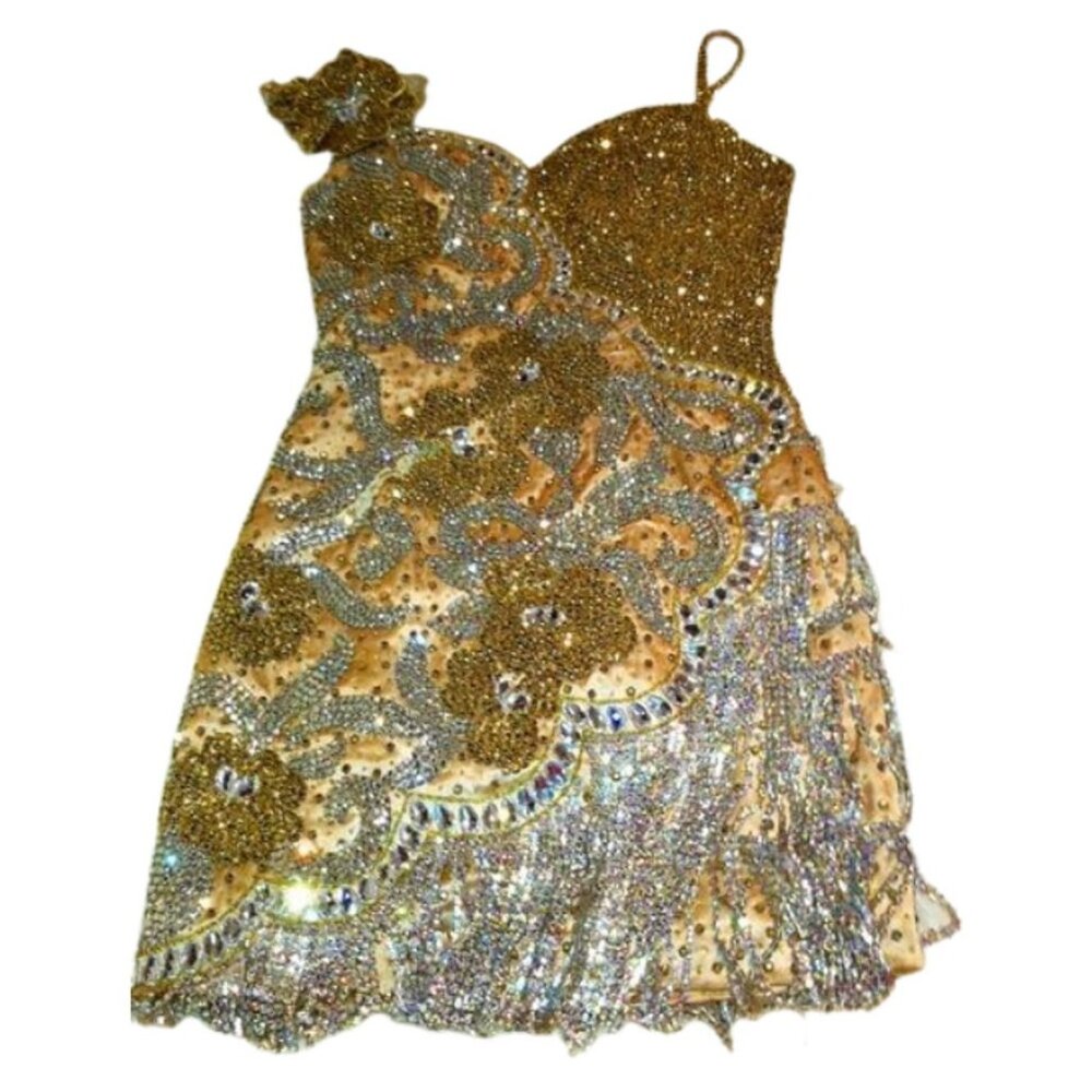 👑Work of art Swarovski Crystals Couture Pageant Prom One of a kind Custom Dress - Picture 11 of 12